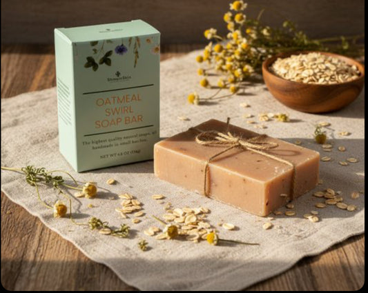 Oatmeal Swirl Bar Soap - Hand Crafted
