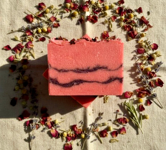 Pink Clay & Charcoal Duo Soap Bar - Hand Crafted